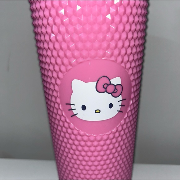 Viral Hello Kitty Pink Studded Tumbler Cup with Straw - Picture 4 of 7